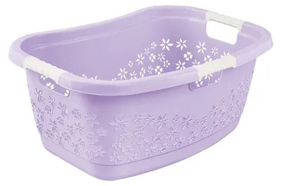 Wasmand 50 l, ergonomisch, atmungsaktiv, weiche Griffe, zartviolett