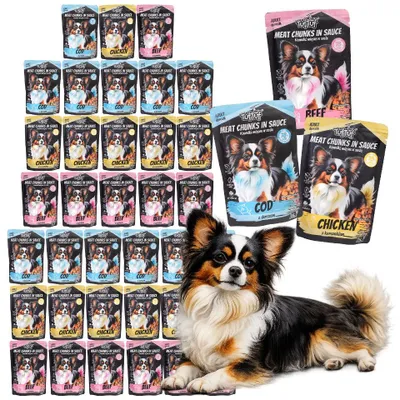 Produktbild von Tuftuf | Nassfutter - Hundefutter - 40x100g - Mix Dergeschmäcker - Nassfutter - Fleischstücke In Sauce