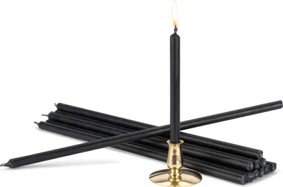 Produktbild von Kerzenhalter mit Stabkerzen schwarz Tropffrei L 29cm Ritualkerzen Paraffin 40064