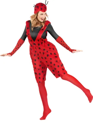 Produktbild von Niedlicher Marienkäfer-Damenkostüm Latzhose rot-schwarz