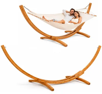 Produktbild von Großes Hängemattengestell Outdoor Holz - 325 cm Hängematten Ständer Holzgestell