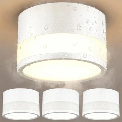 4 LED-Einbauspots IP44 12 W warmweiß Ø 10 cm Deckenleuchte