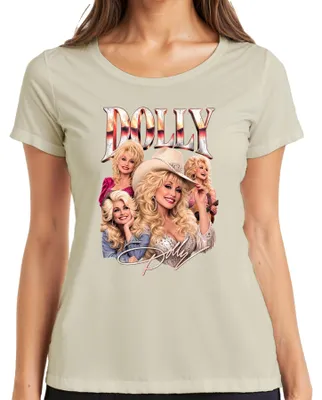 Productafbeelding van Dolly Parton, landelijke muzieklegende, western cowgirl, icoon van Nashville, dames T-shirt, natuurlijke kleur, maat S
