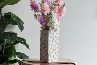 Produktbild von Mosaik Bastelset - Vase – Altrosa