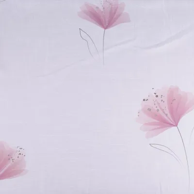 Produktbild von Vision S Gardinenstoff Meterware transparente Leinenstruktur Blumen wollweiß mauve 290cm