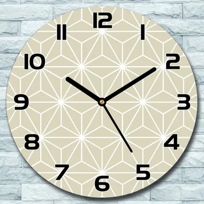Produktbild von Wanduhr aus Glas Rund fi 30 Geometrische Textur Quarz Deko Schlafzimmer Büro