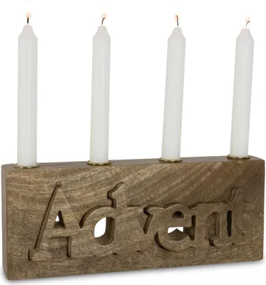 Produktbild von Adventskerzenhalter Holzblock Advent | Braun | 30×6×13 cm | 10929