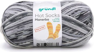 Produktbild von Gründl Wolle Hot Socks Manerba 4-fach 100 g mausgrau-anthrazit-natur