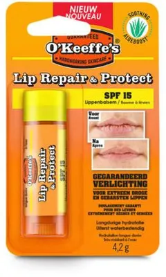 Productafbeelding van O'Keeffe's Lip repair & protect SPF15 blister (4 gr)