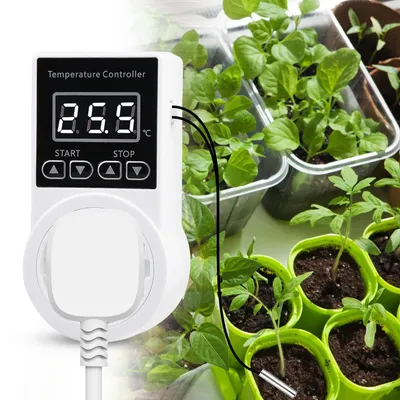 Digitale Thermostat-Steckdose mit Sensor, -40–120 °C, 10 A