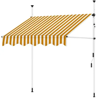 Produktbild von Balkonmarkise Klemmmarkise Markise 150-400cm LED Balkon Orange/Weiß 400x120cm