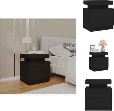 Zdjęcie produktu dla vidaXL Stolik nocny czarny 45x35x52 cm materiał drewnopochodny - Stoliki nocne