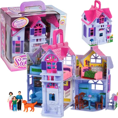 Produktbild von Klappbare Villa für das Puppenhaus im Landhausstil, 18 cm