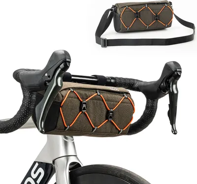 Immagine prodotto di ROCKBROS borsa da bici per manubrio anteriore, borsa da manubrio con tracolla, verde scuro