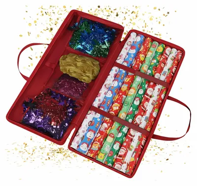 Produktbild von Aufbewahrungsbeutel für Geschenkpapier mit Netztaschen