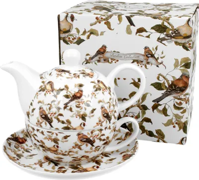 Produktbild von DUO ANIMALS Tasse mit Teekanne BIRDIES New Bone China Porzellan