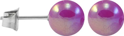 Produktbild von Ohrstecker Chirurgenstahl Acrylkugel in schimmernden Farben Größe - 5 mm Farbe - Lila