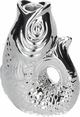 Obrázok produktu pre Darčeková spoločnosť Monsieur Carafon S svietnik, svietnik v tvare ryby, kamenina, striebro, v 16,2 cm, 1055303022