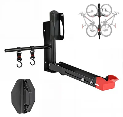Produktbild von Drehbarer Fahrrad-Wandhalter, Wand-Fahrradhalterung fš¹r die Garage mit 2 Haken