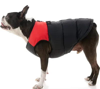 Productafbeelding van Gooby Gewatteerde Vestjas voor Honden – Rood, Maat L – Warme hondenjas met rits