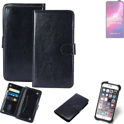 Produktbild von K-S-Trade 360° Hülle kompatibel mit Motorola One Hyper schwarz Kunstleder Case BookCase WalletCase Kunstlederederhülle Handyhülle, Rundumschutz