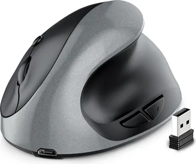 Produktbild von INF Ergonomische vertikale Maus mit Dual-Mode-Type-C-Aufladung Grau
