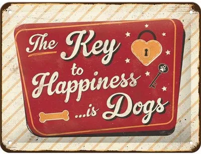 Produktbild von Nostalgic-Art - Blechschild 15x20 cm - PfotenSchild - Key to Happiness