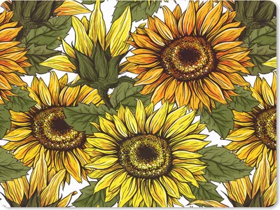 Produktbild von MuchoWow® Mauspad Mousepad Sonnenblume - Vintage - Design 23x19 cm - Mousepads - Maus Mat - Pad - Mausunterlage - Schreibtischunterlage - Mauspad