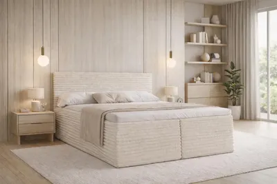 Produktbild von MYSEN Boxspringbett 140x200 Idylla mit Bonell-Matratze Komplett-Set Design Creme