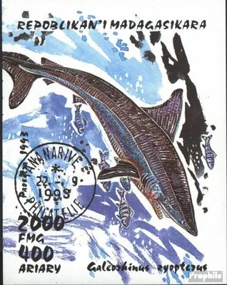 Produktbild von Briefmarken Madagaskar 1993 Mi Block210 (kompl.Ausg.) gestempelt Haie