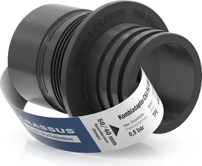 Produktbild von Crassus Kombiadapter CKA 64/58 / 50/40 (64/58mm auf 50/40mm), bis 0,5 bar, TPE, 1 Stk.