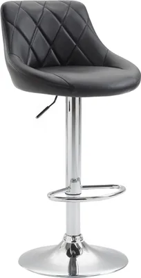 Produktbild von CLP Barhocker Lazio höhenverstellbar und 360 Grad drehbar schwarz Gestell Farbe chrom