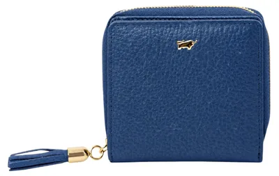 Image de Portefeuille ALESSIA, modèle portefeuille à fermeture éclair, format S, 6 compartiments pour cartes, couleur bleu, pour femmes, en cuir