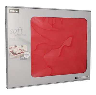 Produktbild von 600 Papstar Tischsets, stoffähnlich, Vlies soft selection 30 cm x 40 cm rot 82321