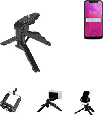 Produktbild von K-S-Trade Stativ Tisch-Ständer Dreibein Handy-Stativ Ständer kompatibel mit T-Mobile REVVLRY Mini-Stativ Smartphone Tripod Handy-Stativ aus Plastik