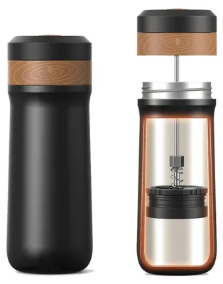 French Press Kaffeemaschine 355 ml Edelstahl tragbar Camping Reise