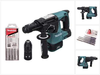 Immagine prodotto di Makita DHR 243 Z Trapano a percussione a batteria 18 V 2,0 J SDS plus Brushless + set di punte da 5 pezzi - senza batteria, senza caricabatteria