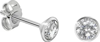 Produktbild von Solitär Ohrstecker Silber 925 Ohrringe mit Zirkonia 4 mm