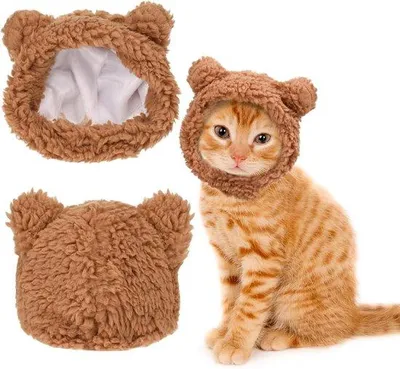 Produktbild von Klein, warmes, bruunes, verstelbaar Hundefellmütze für Katzen und Hunde