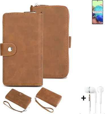 Produktbild von K-S-Trade 2in1 Handyhülle kompatibel mit Samsung Galaxy A71 5G + Kopfhörer Schutzhülle & Portemonnee Schutzhülle Tasche Handytasche Case Etui
