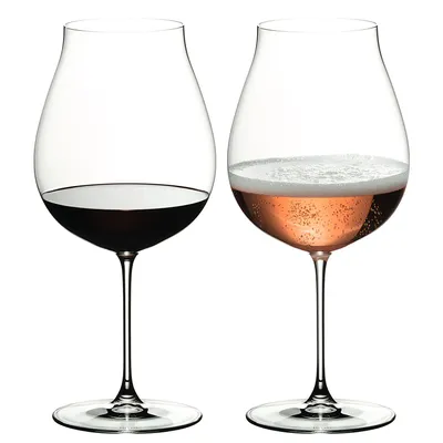 Image de Riedel Vorteilsset 4 x  2 Glas RIEDEL VERITAS NW PINOT NOIR/NEBBIOLO/ROSÉ CHAMP. 6449/67 und 1 x Riedel Microfaser Poliertuch und 4 EKM Living Trinkhalme aus Edelstahl