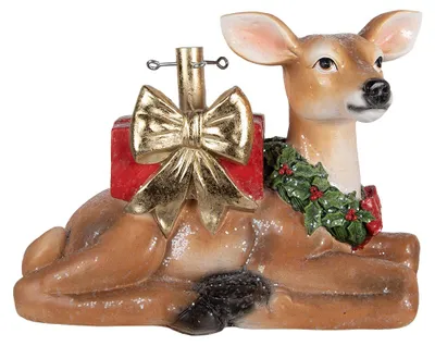 Produktbild von Clayre & Eef Weihnachtsbaumständer Hirsch 57x25x39 cm Braun Kunststoff