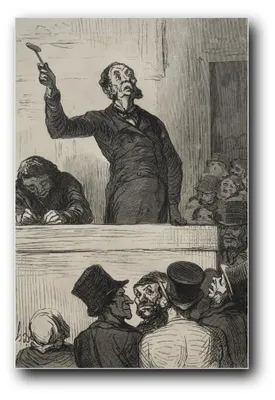 Produktbild von Kunstdruck „Das Auktionshaus: Auktionator“ von Honoré Daumier – 40×60 cm – ungerahmt