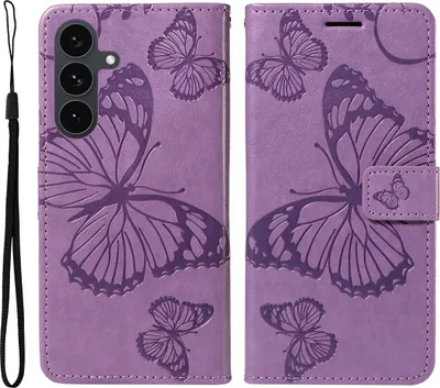 Produktbild von Samsung Galaxy S25 FE Hülle - Coverup Schmetterlinge Klapphülle - Lila