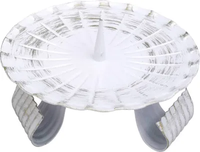 Produktbild von Kerzenleuchter Ø12cm Eisen Dreifußleuchter mit Dorn Altarleuchter Weiss/Gold