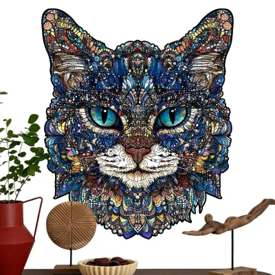Produktbild von Holz-Katzenpuzzle-Sparschatulle für Erwachsene