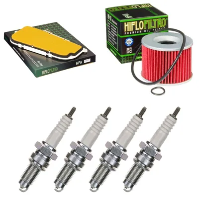 Image de Kit d'entretien pour Kawasaki ZZR 1100 C 1990-1992 : filtre à air, filtre à huile, bougies d'allumage de pamoto - Neuf