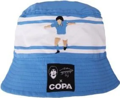 Zdjęcie produktu dla Czapka typu bucket z haftem "Maradona X COPA Napoli" - kolor niebieski