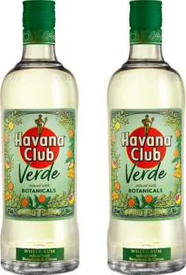 Produktbild von Havana Club Verde Rum 2er Set, Weißer Rum mit Botanicals, Alkohol, 35 %, 2x700 ml