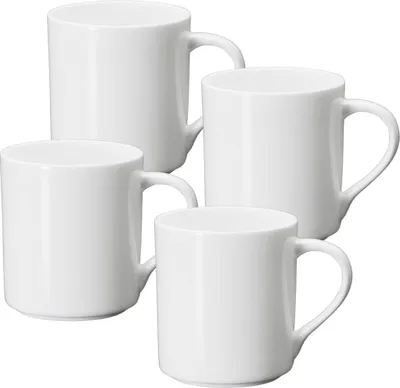 Produktbild von Wilmax Becher 320 ml Weiß Porzellan 4er Set WL-993040/A4
